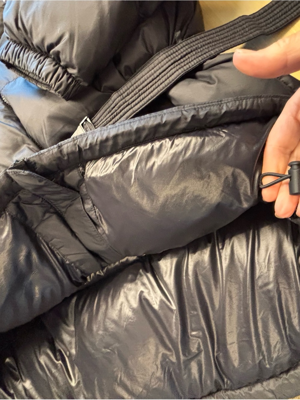 The North Face Nuptse Belted Mid Down Puffer Jacket Black 700 Fill Coat Sz XL - Picture 6 of 16